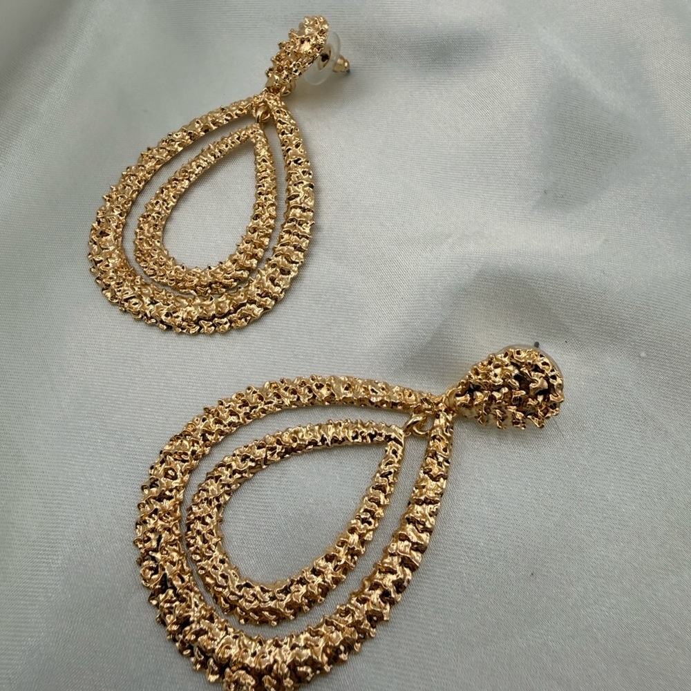 Gold color unique women earrings